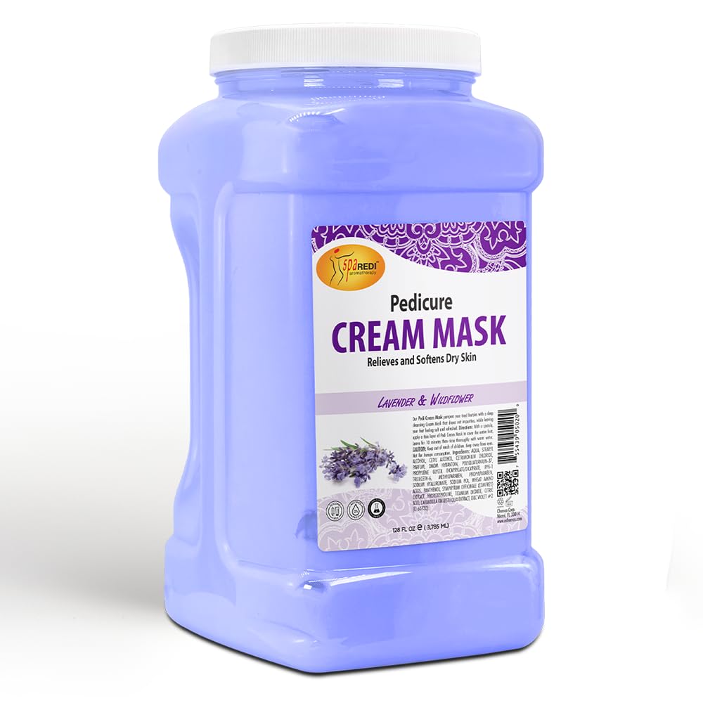SPA REDI Body and Foot Cream Mask, Lavender and Wildflower, 128 Oz