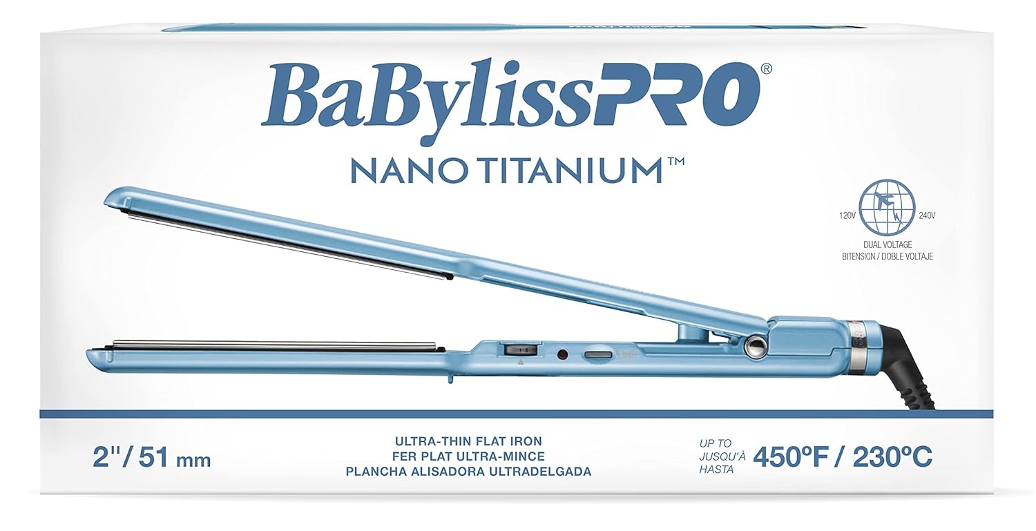 BabylissPRO Titanium Ultra-Thin Hair Straightener 2”/51mm