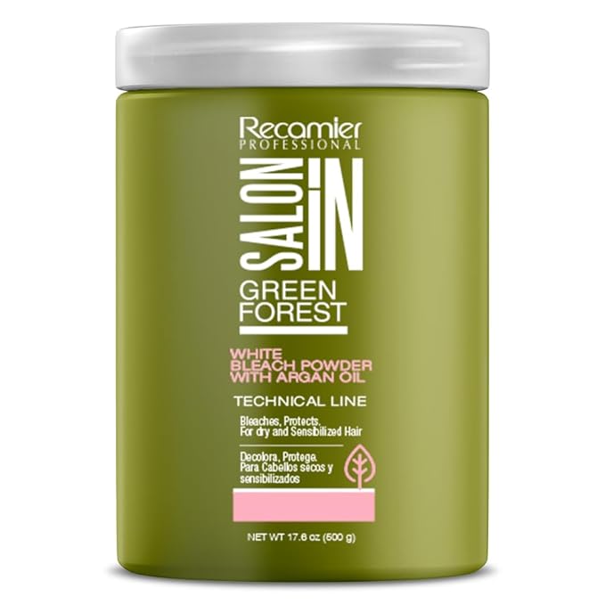 Recamier Salon In Green Forest Bleach Powder With Argan Oil