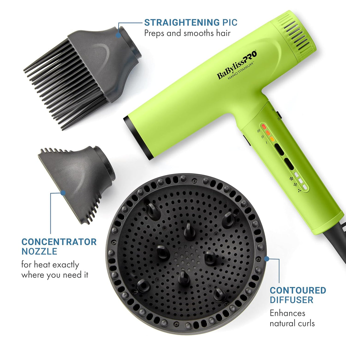 BaBylissPRO® Nano Titanium™ Professional Nano Light Ionic Dual-Voltage Lightweight Hair Dryer for All Hair Types