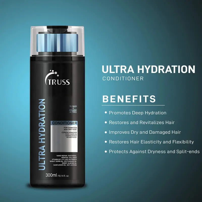 TRUSS Ultra Hydration Conditioner and Shampoo Set Bundle with Net Hair Mask