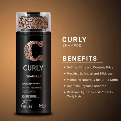 TRUSS Professional Curly Kit – Complete Hair Care Set for Curly &amp; Wavy Hair