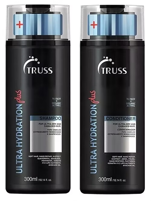 TRUSS Ultra Hydration PLUS SET - For Color and Chemical Treated Hair - Restores Elasticity, Revitalizes, Adds Body & Shine to All Hair Types & Textures