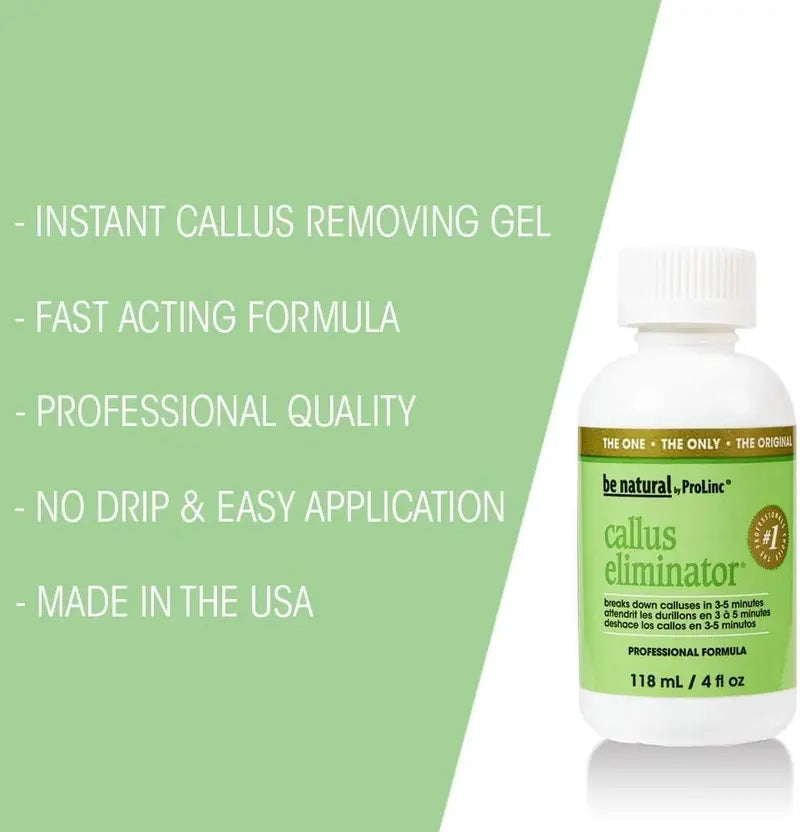 ProLinc Be Natural Callus Eliminator Foot Cream - Professional Grade 4 Fl Oz (118ml) Fast-Acting Foot Care Solution for Quick Results, Youth-Targeted Corn &amp; Callus Remover