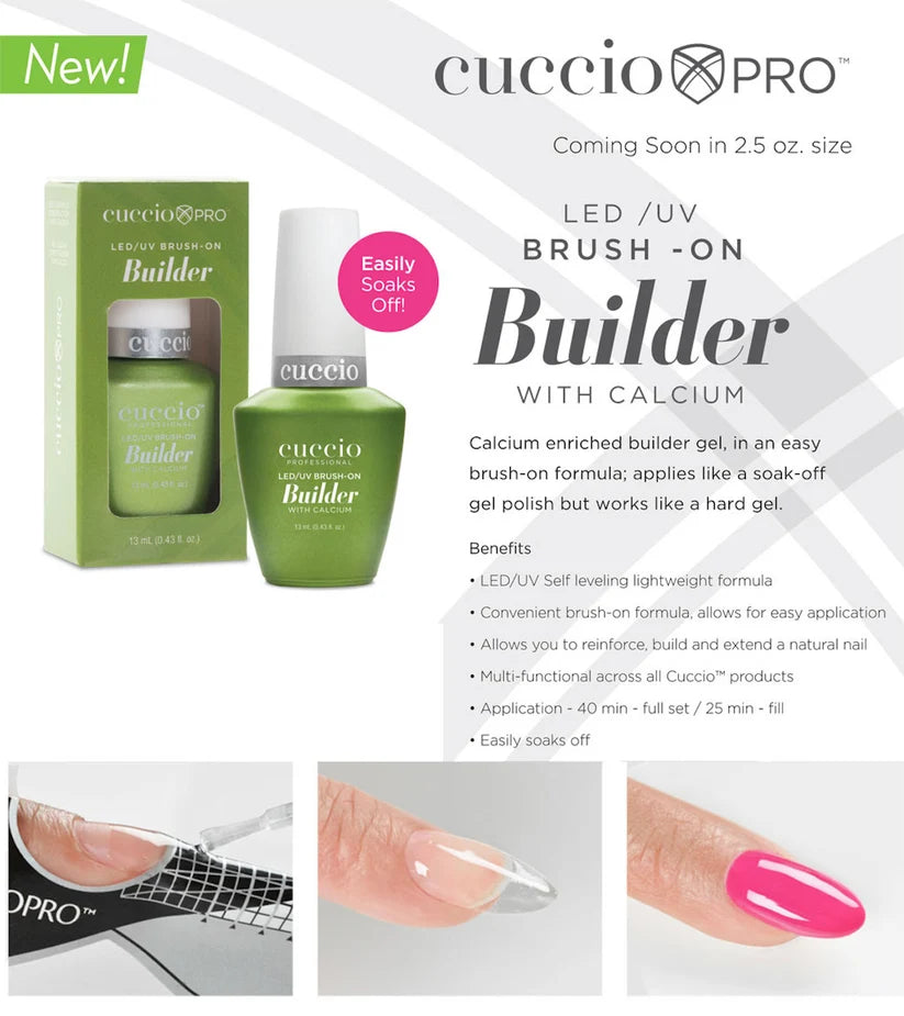 Cuccio Brush-on Builder Gel with Calcium LED/UV Clear 0.43oz (13mL)