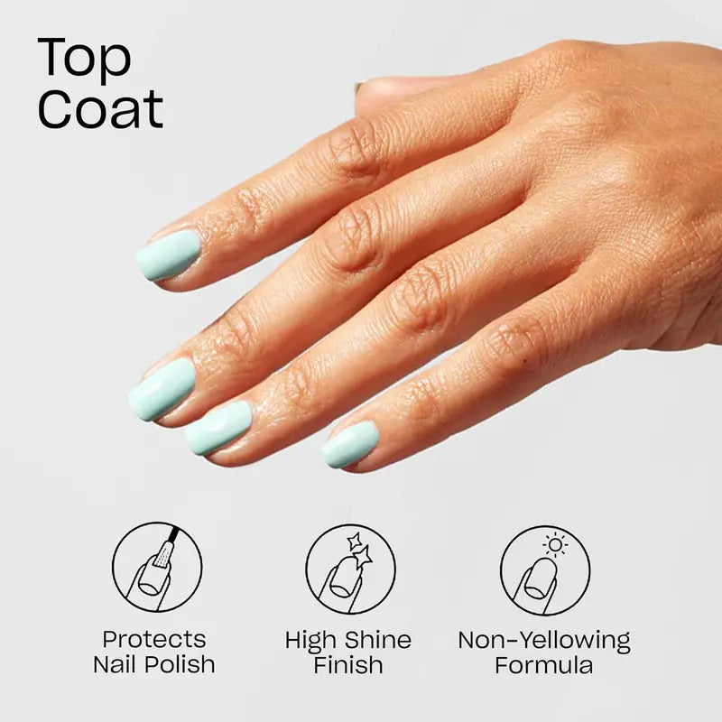 OPI Nail Lacquer Top Coat Bottle - Single Item for Youth, Fast-Drying, Chip-Resistant, Long-Lasting, Gel-Like Fuller Nail Look, Matte Finish, Glossy Manicure Protector