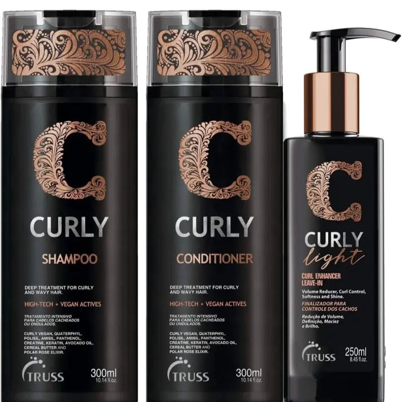 TRUSS Professional Curly Kit – Complete Hair Care Set for Curly &amp; Wavy Hair