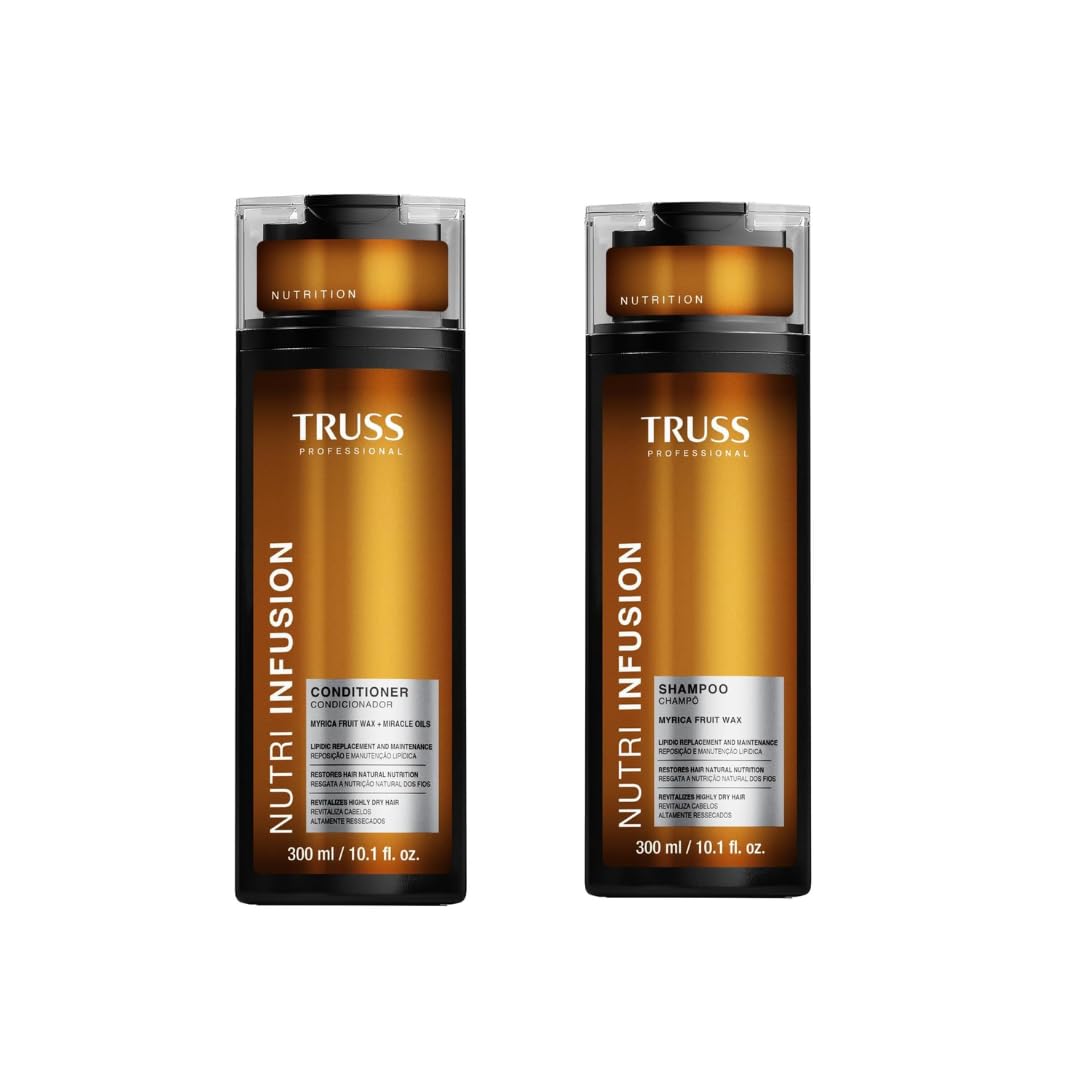 TRUSS Nutri Infusion Shampoo &amp; Conditioner Bundle for Dry, Damaged Hair - Nourishing Myrica Fruit Wax &amp; Miracle Oils - Cleanse and Moisturize