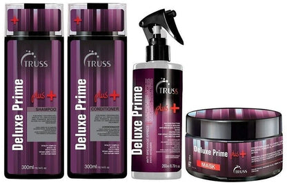 Truss Deluxe Prime Plus + Shampoo &amp; Conditioner &amp; Prime &amp; Mask Set Bundle, Damaged Hair Treatment - Moisturizing Conditioner for Restored Hair Shine - Powerful Hair Care with an Anti Breakage Effect