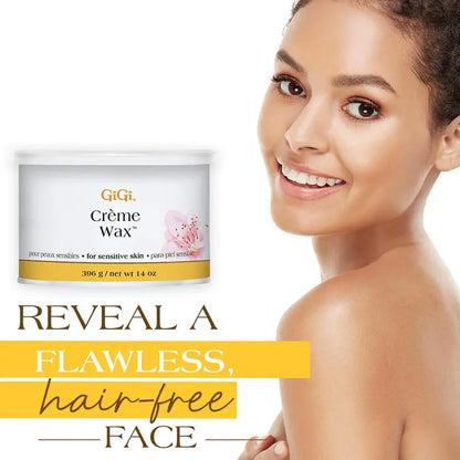 GIGI AND MAX Creme Wax, Soothing Cream for Sensitive Skin with Glycerin, Gentle Face &amp; Body Care Hair Removal at Home, 14 oz, Facial Hair Remover, At Home Hair Removal, Body Waxing, Hairremovalcream