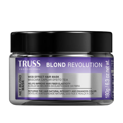 TRUSS Blond Revolution Shampoo, Net Mask &amp; Impassable Heat Protectant Spray - Gentle Cleansing Shampoo, Repairing Hair Mask and Frizz Control Waterproof Spray for Color Treated Hai