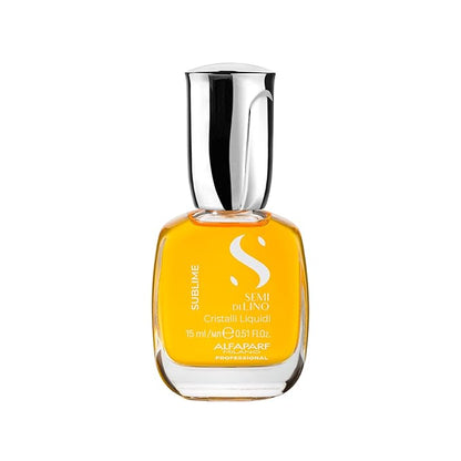 Alfaparf Milano Semi di Lino Sublime Cristalli Liquidi Hair Oil Serum with Thermal Protection - Anti Frizz Hair Serum &amp; Smoothing Heat Protectant Spray with Vitamin E for Frizzy Hair