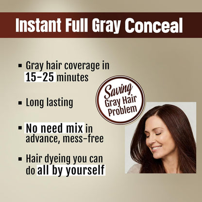 MEIDU Dark Brown Hair Color Shampoo for Gray Coverage, Instant 3-in-1 Hair Dye for Women (16.9 Fl oz)