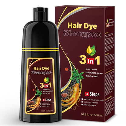 MEIDU Dark Brown Hair Color Shampoo for Gray Coverage, Instant 3-in-1 Hair Dye for Women (16.9 Fl oz)