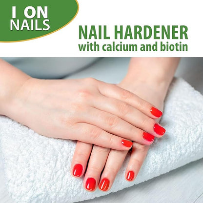 I On Nails Hardener with Calcium Biotin, Longer, Stronger, No More Brittle
