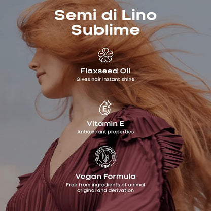 Alfaparf Milano Semi di Lino Sublime Cristalli Liquidi Hair Oil Serum with Thermal Protection - Anti Frizz Hair Serum &amp; Smoothing Heat Protectant Spray with Vitamin E for Frizzy Hair