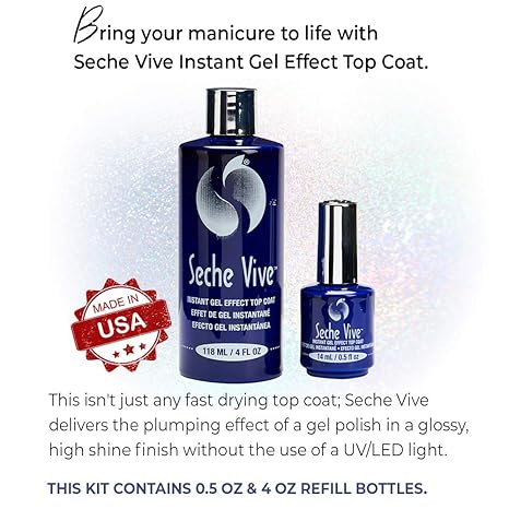 Seche Vive Instant Gel Effect Top Coat – High Shine Long Lasting