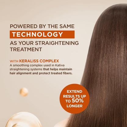 KATIVA Brazilian Post Straightening Treatment Kit, Shampoo, Conditioner &amp; Mask, Keraliss Complex with Vegetal Keratin &amp; Hyaluronic Acid, Helps Prolong Straightening up to 18 Weeks