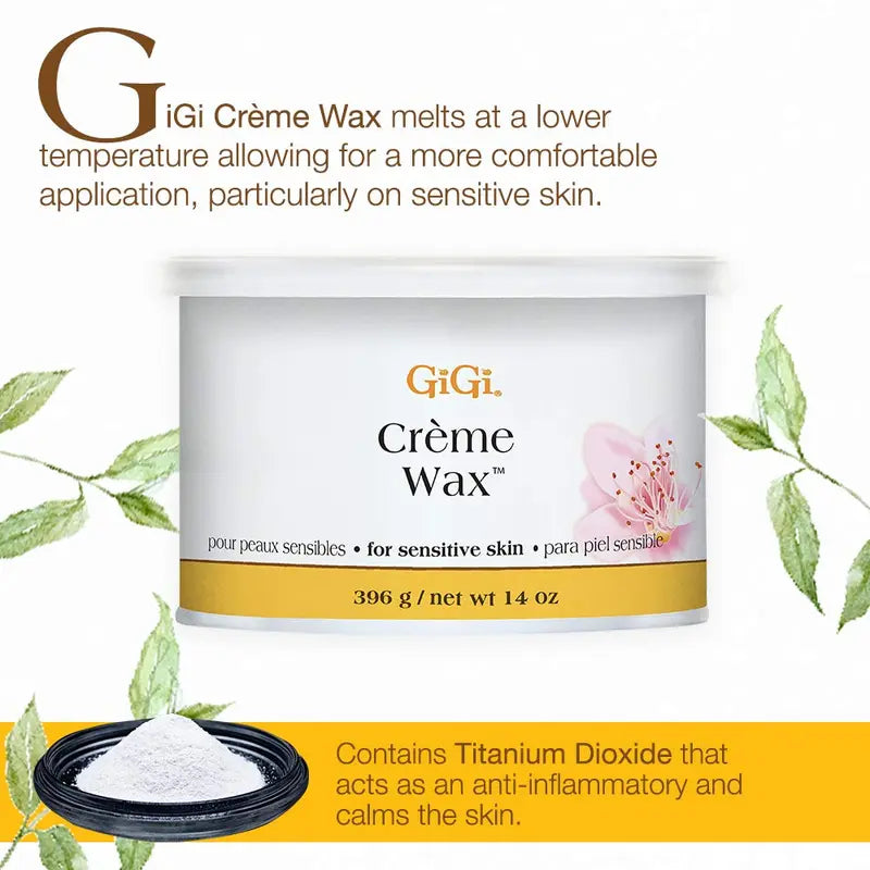 GIGI AND MAX Creme Wax, Soothing Cream for Sensitive Skin with Glycerin, Gentle Face &amp; Body Care Hair Removal at Home, 14 oz, Facial Hair Remover, At Home Hair Removal, Body Waxing, Hairremovalcream