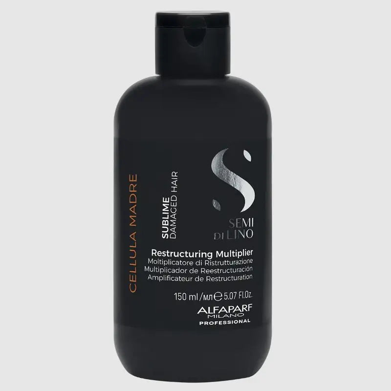 Alfaparf Semi Di Lino Sublime Cellula Madre Restructuring Multiplier Hair Mask - 150ml/5.07fl.oz Argan Stem Cells Haircare for Adults, Smooth Strong Hair Formula, Bamboo Cortex Repair, Moisture Strengthening, Color Longevity Support