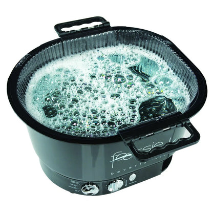 Footsie Bath™ Beverly Hills Professional Pedicure Foot Spa with Disposable Liners – Ultra-Sonic Vibration, Variable Temperature Thermostat &amp; 30-Min Timer – 5 Liners &amp; Carrier Basket Included